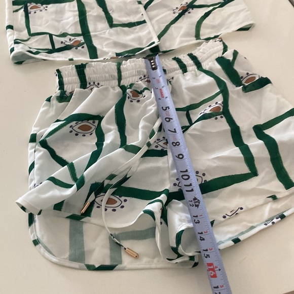 Revolve Commense Two Piece Matching Green White Print Set Women's small - Picture 13 of 13
